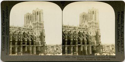 The World Renowned Cathedral of Reims, France, Ruined by the Germans by Keystone View Company